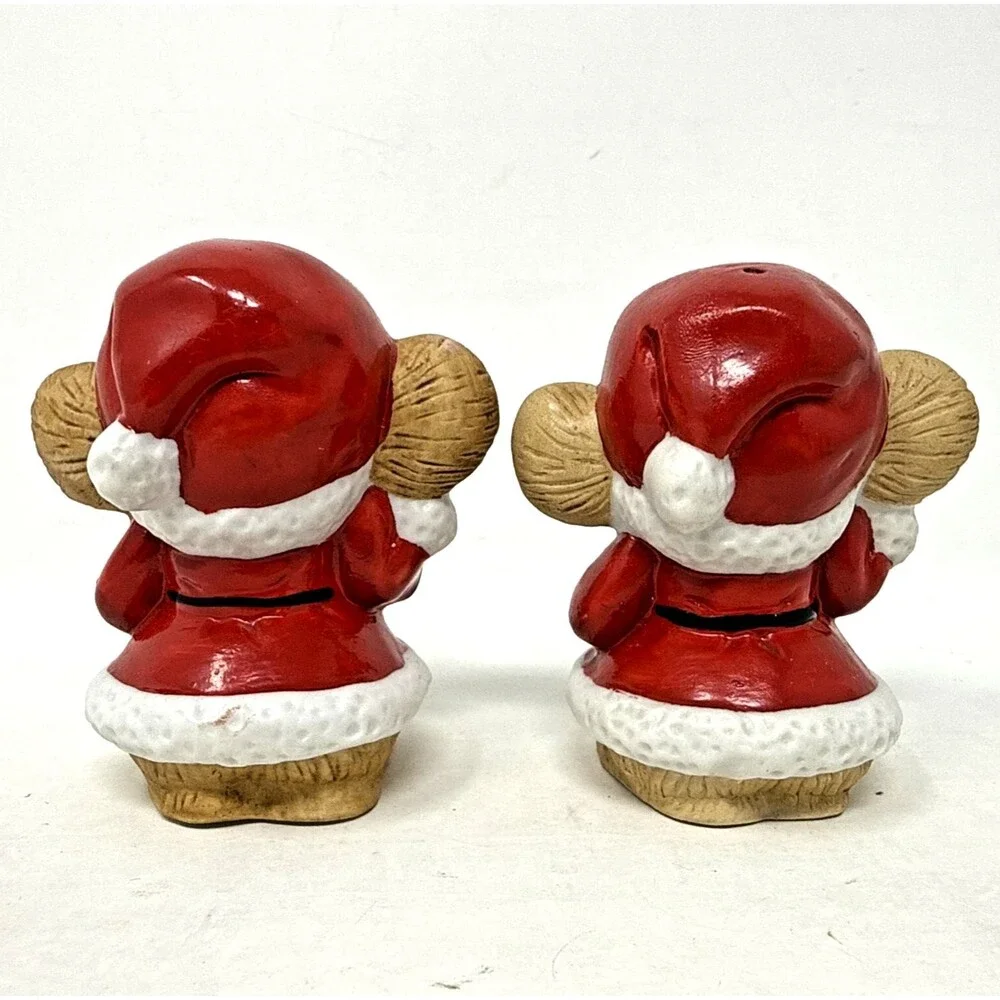 VTG Christmas Anthropomorphic Mice Mouse Salt Pepper Shakers 70s PWF Taiwan Cute